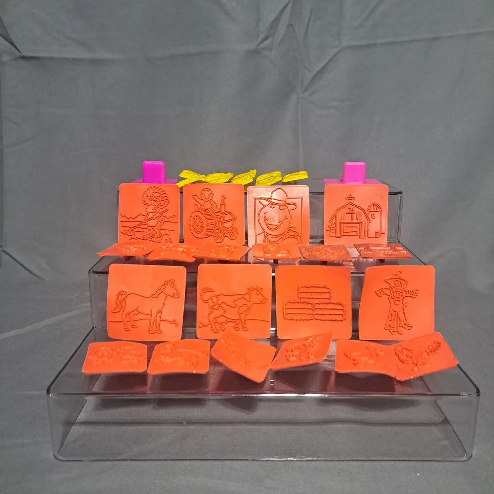 VTG 1990s‎ Roseart Saban Rubber Stamps Barney Power Rangers Farm Animals Holders
